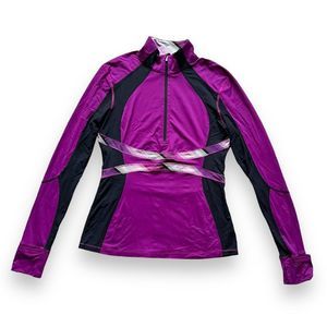 LULULEMON athletica size 10 purple 1/4 1/2 zip running pullover jacket top